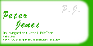 peter jenei business card